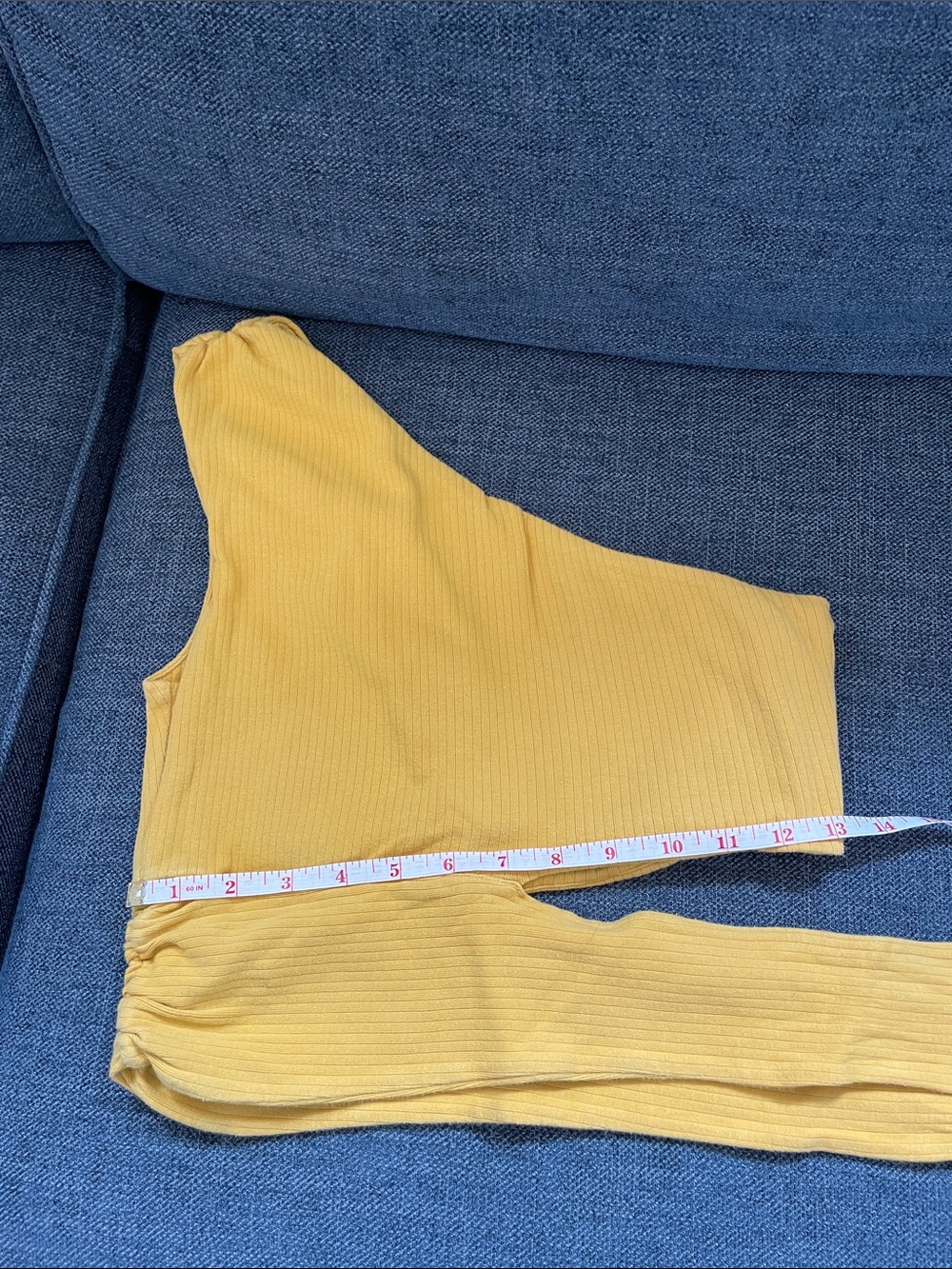 Yellow One-Shoulder Tie-Front Top - Picture 7 of 7